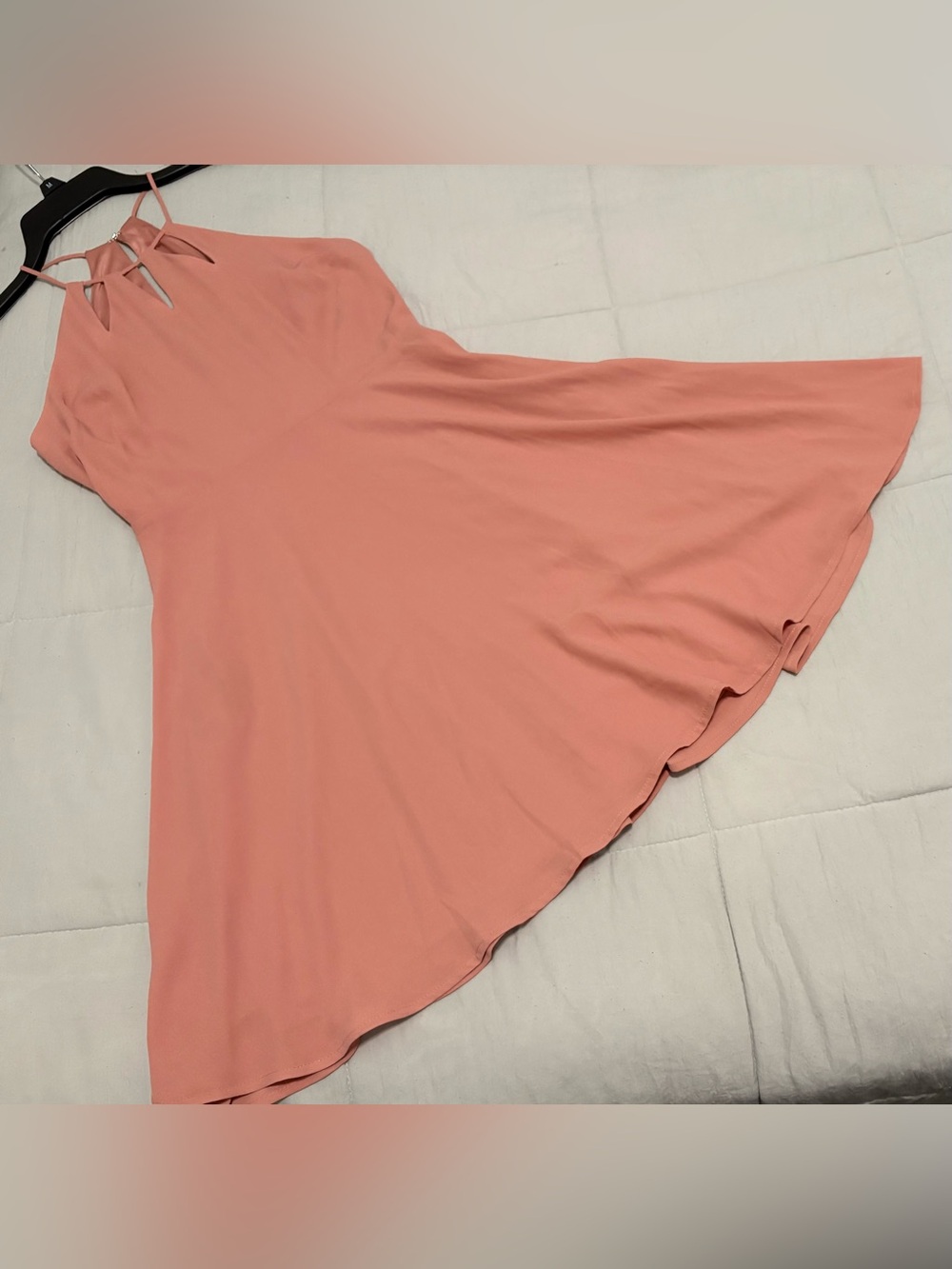 Express Coral Halter High-Low Swing Dress